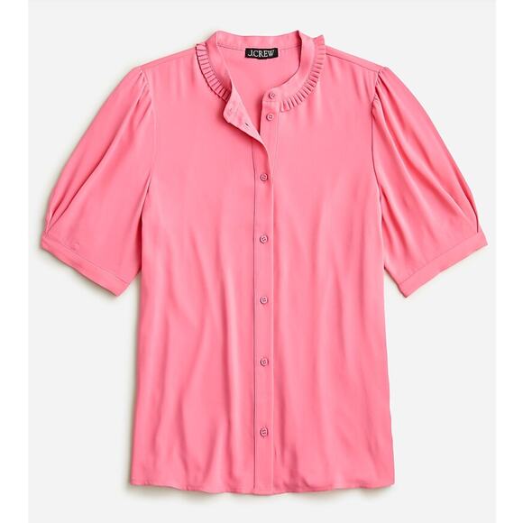 J. CREW NWT Drapey Button-Up Top in Pink BP553 // S - Picture 1 of 10